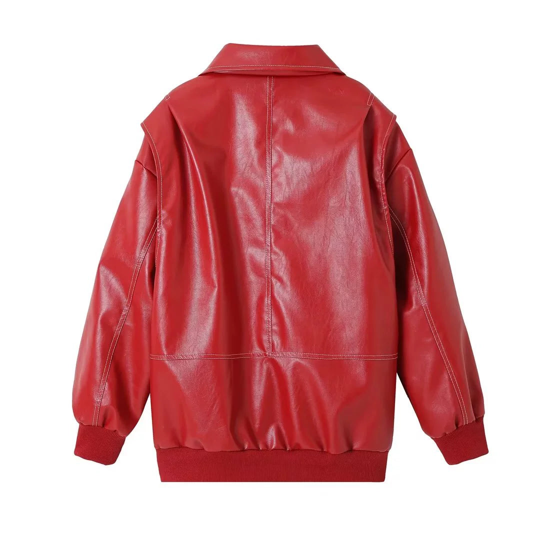 Red Cherry Leather Jacket