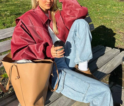 Red Cherry Leather Jacket